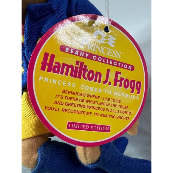 Princess Cruise Lines Plush Hamilton J. Frogg Plush Frog Beanie Collection NEW - Picture 3 of 4